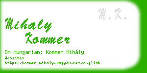 mihaly kommer business card